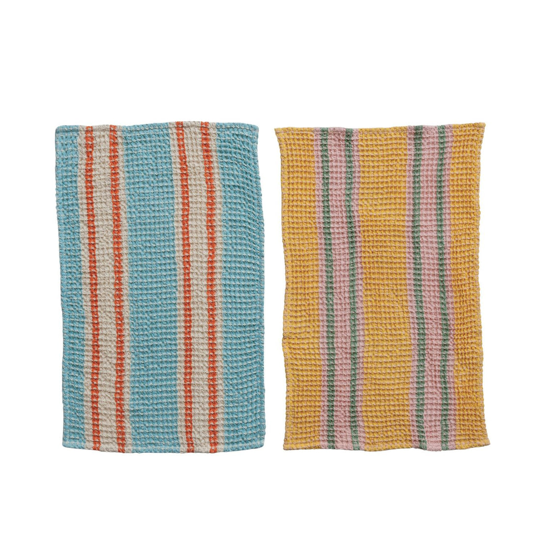 Waffle Weave Tea Towel with Stripes