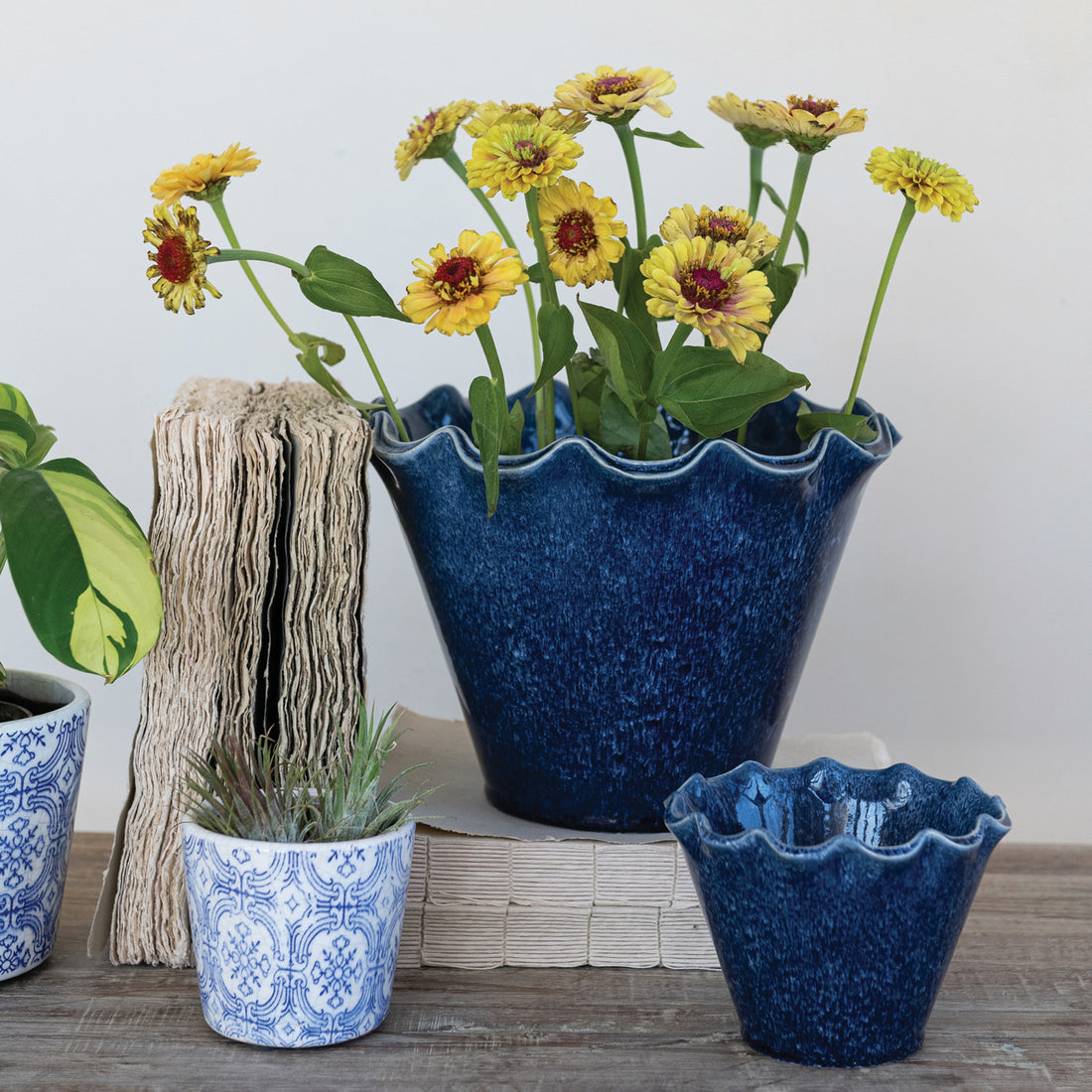 Stoneware Planter with Drainage Hole
