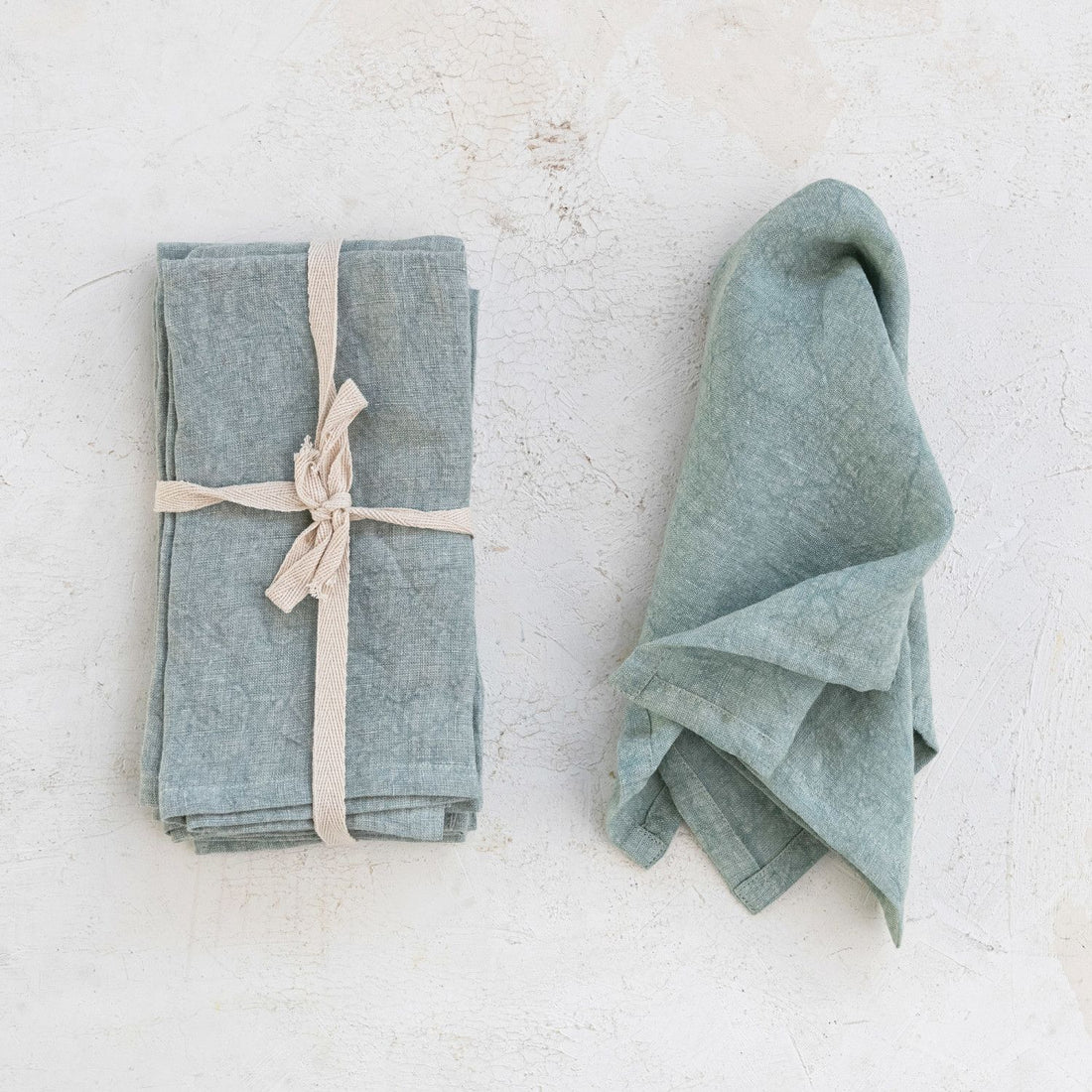 18&quot; Blue Linen Cocktail Napkins