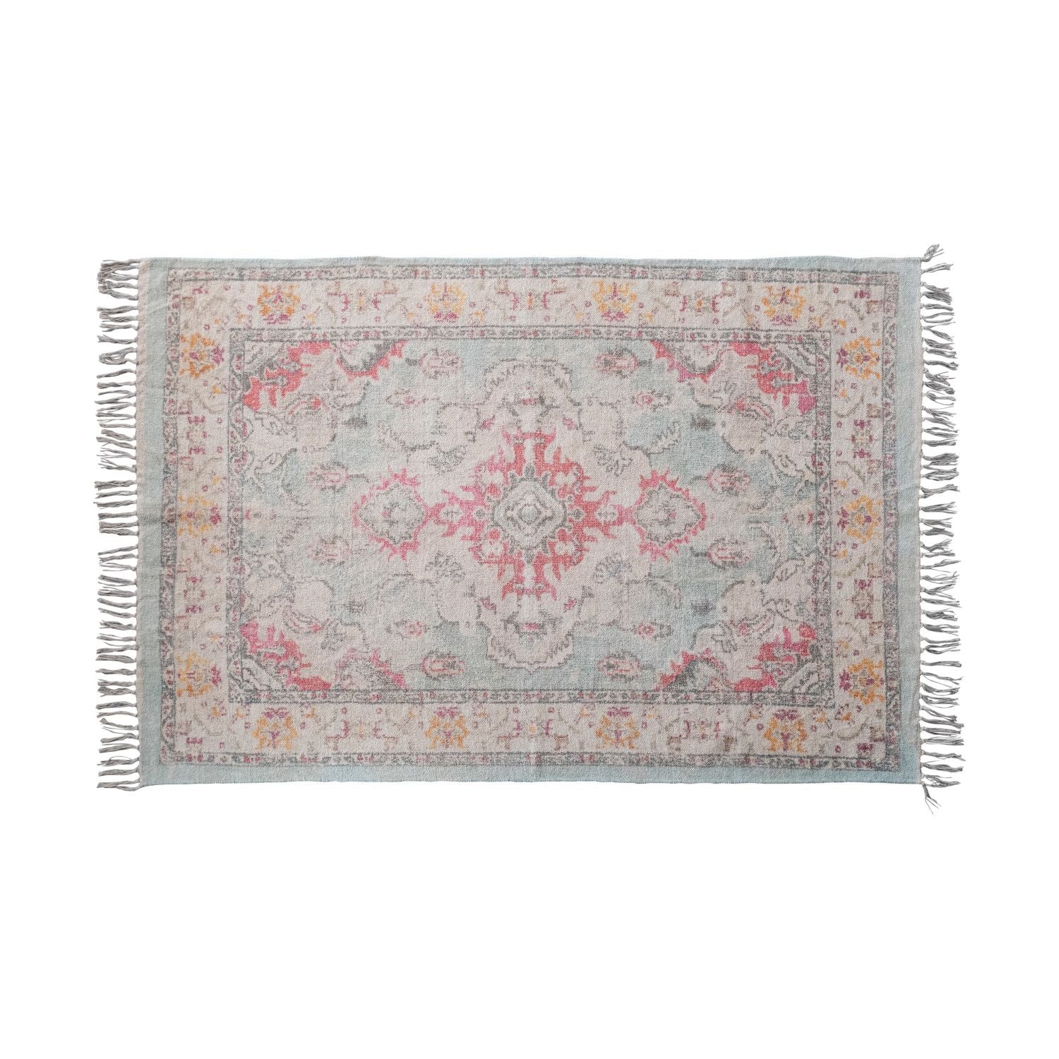 4'x6' Distressed Print Rug with Fringe – Homebody