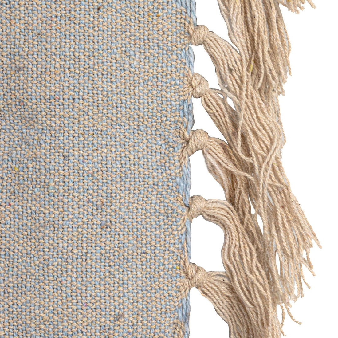 Woven Cotton Throw Blanket with Stripes & Fringe