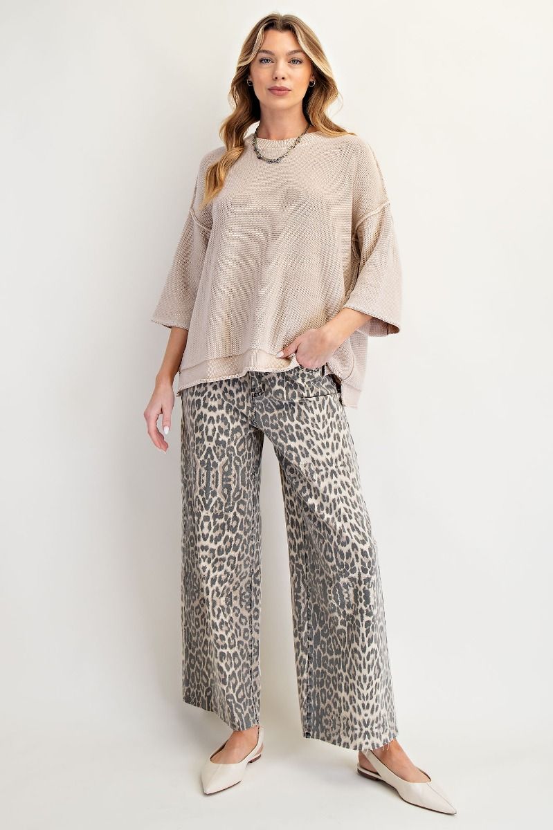 Mineral Washed Knit Sweater Top