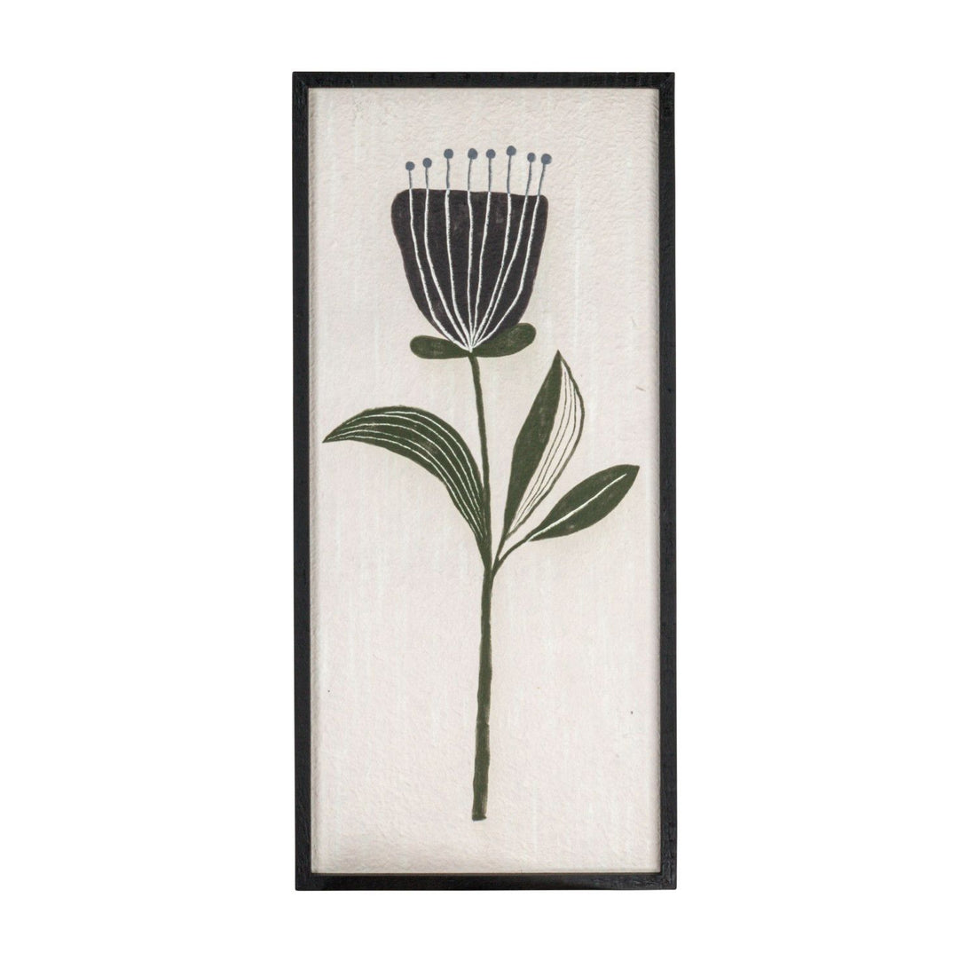 Wood Plaque with Flower