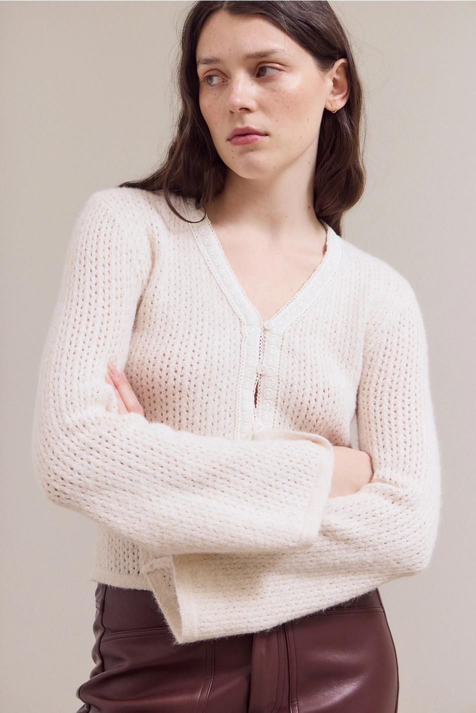 Lace Trim Detailed Cardigan