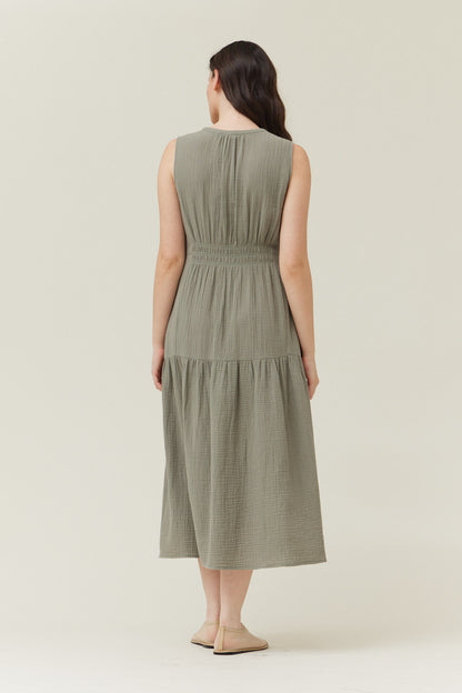 The Go-To Gauze Midi Dress