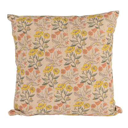 18&quot; Square Cotton Chambray Printed Pillow