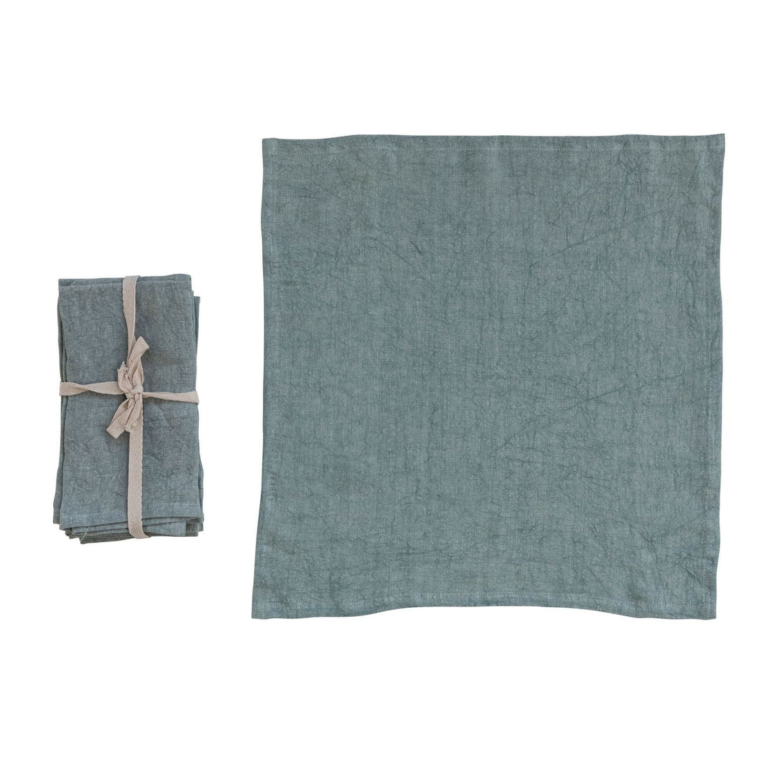 18&quot; Blue Linen Cocktail Napkins