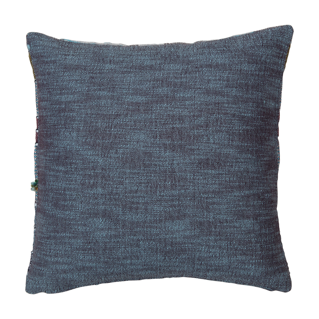 20" Woven Cotton & Wool Madras Plaid Pillow