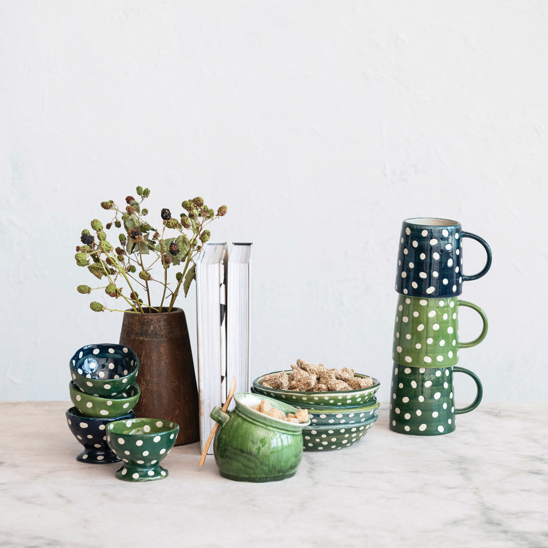 Two-Tone Hand-Painted Stoneware Bowl