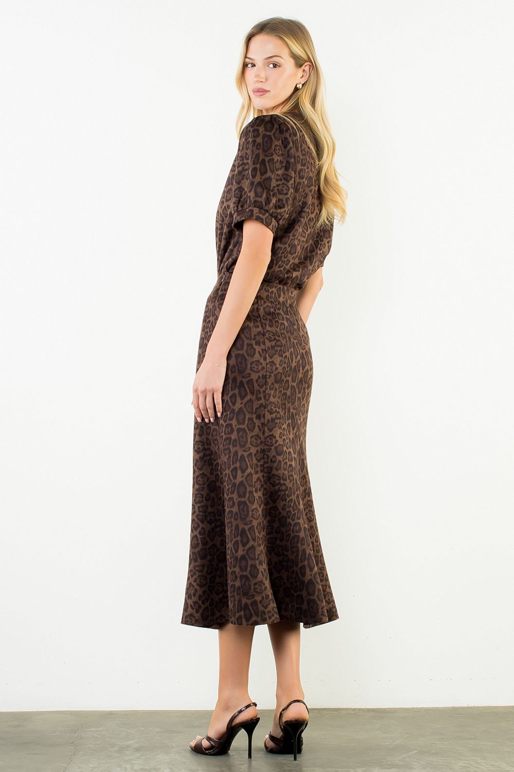 Suede Leopard V-Neck Top