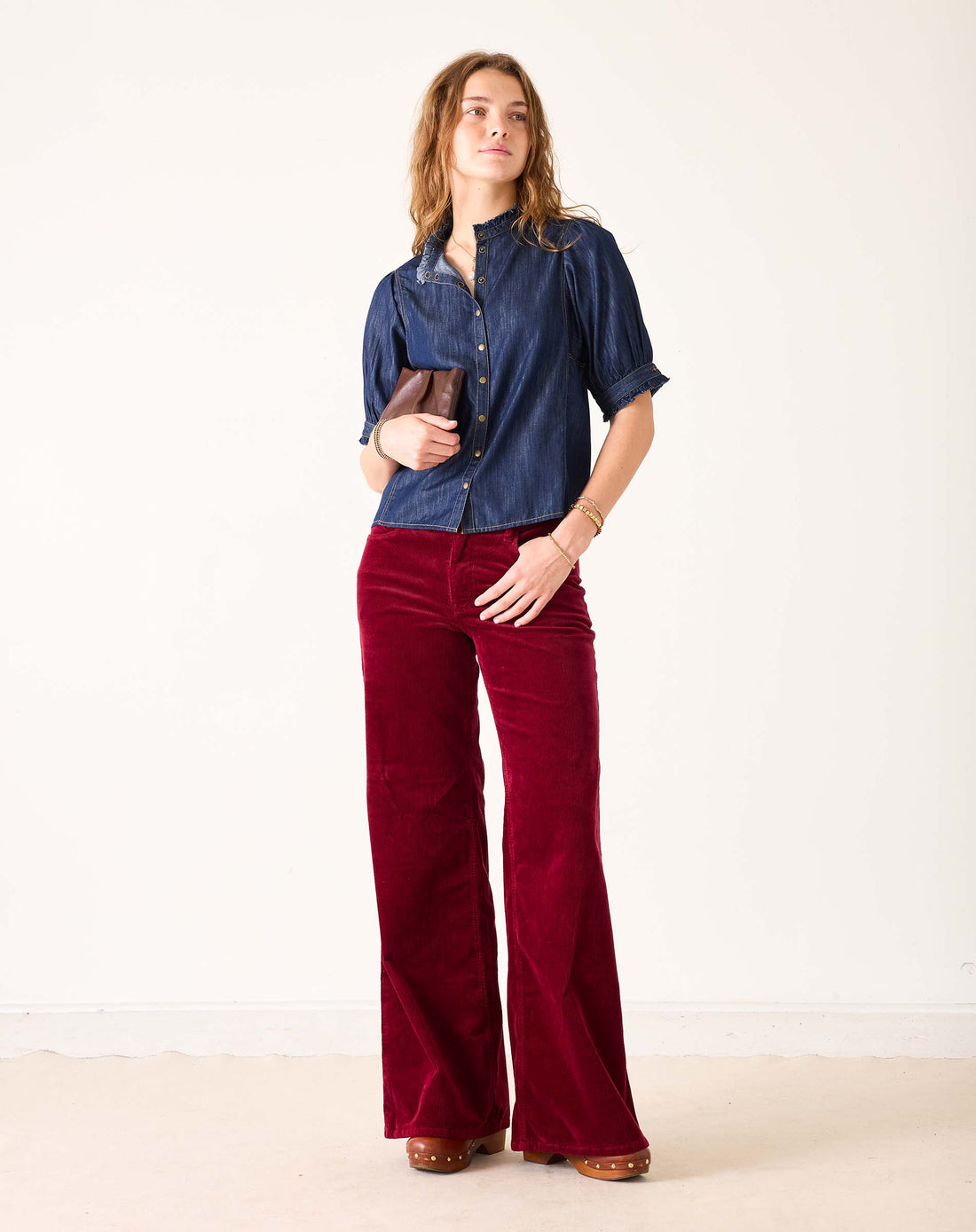 Sweet Clementine Button Up Top