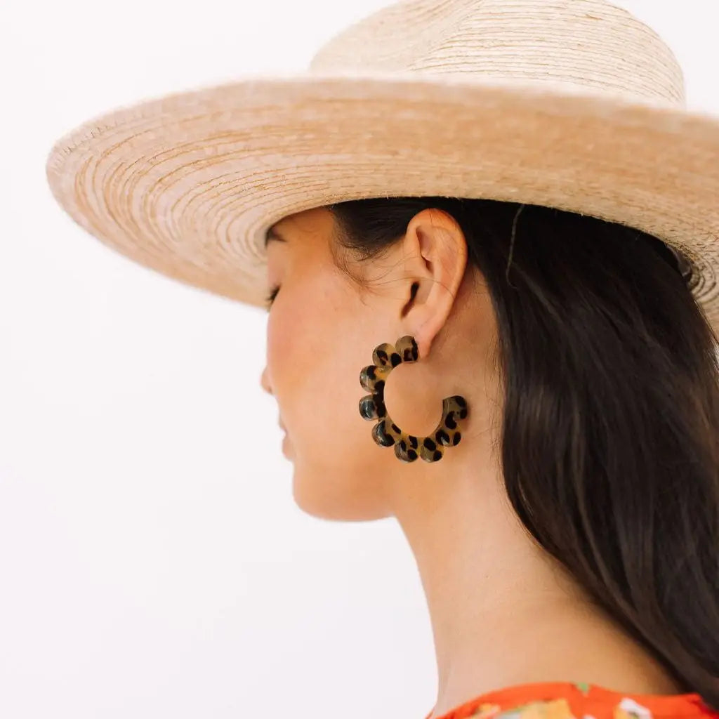 Tortoise Flower Earrings