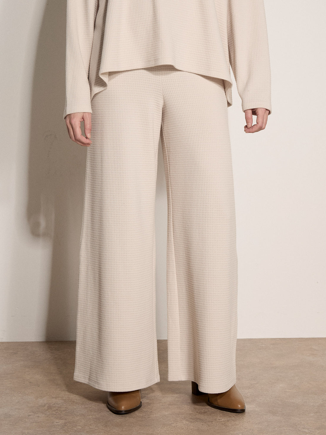 Waffle Wide Leg Pant