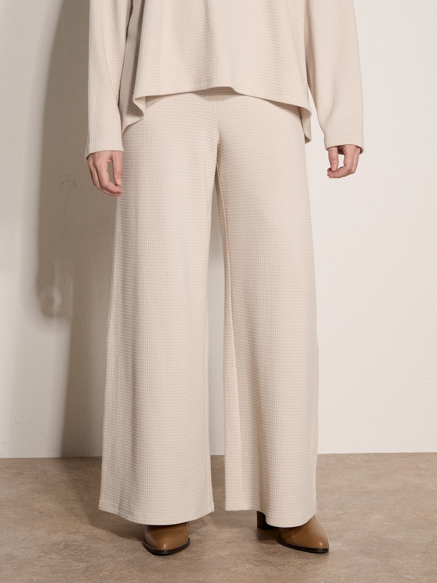 Waffle Wide Leg Pant