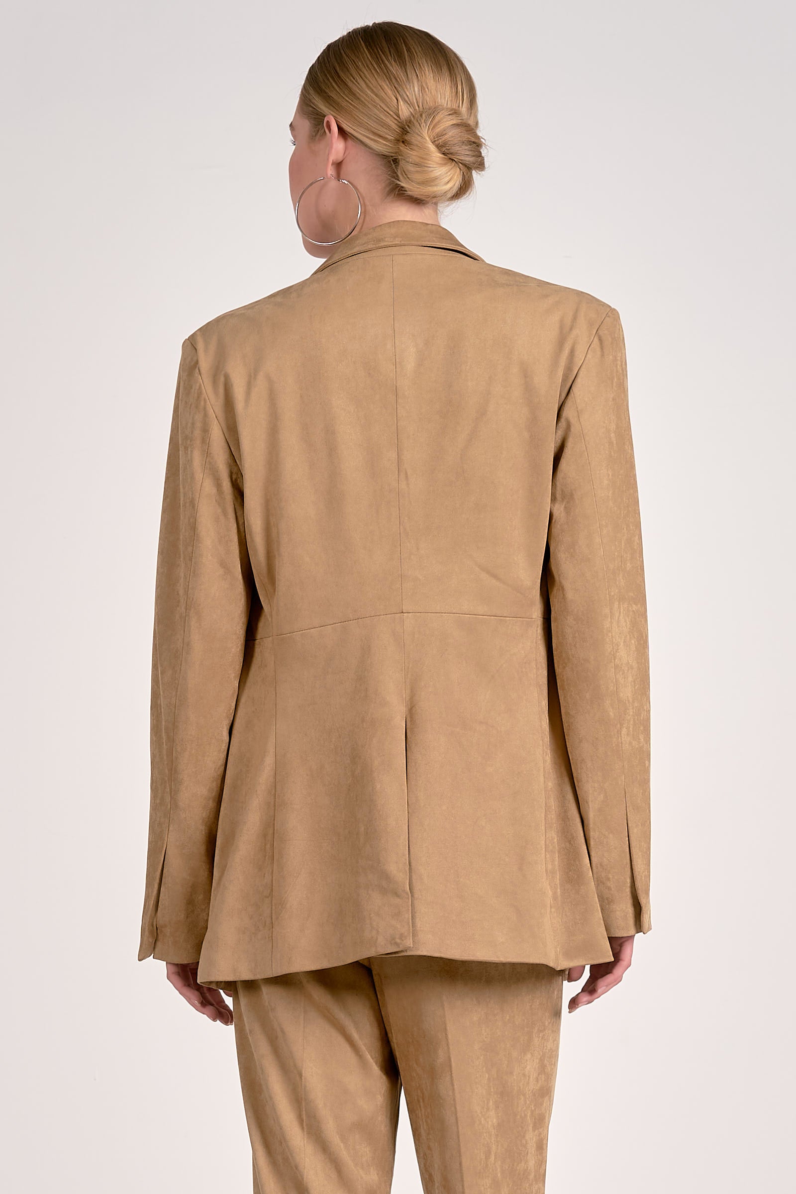 Faux Suede Blazer Jacket