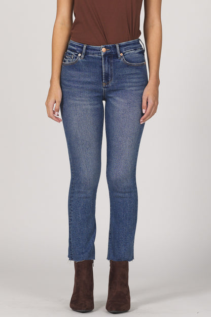Mid Rise Raw Hem Crop Jean | Dear John Jeanne