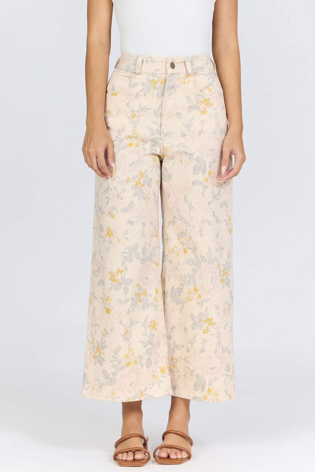 Vintage Floral High-Rise Wide-Leg Crop | Dear John Audrey