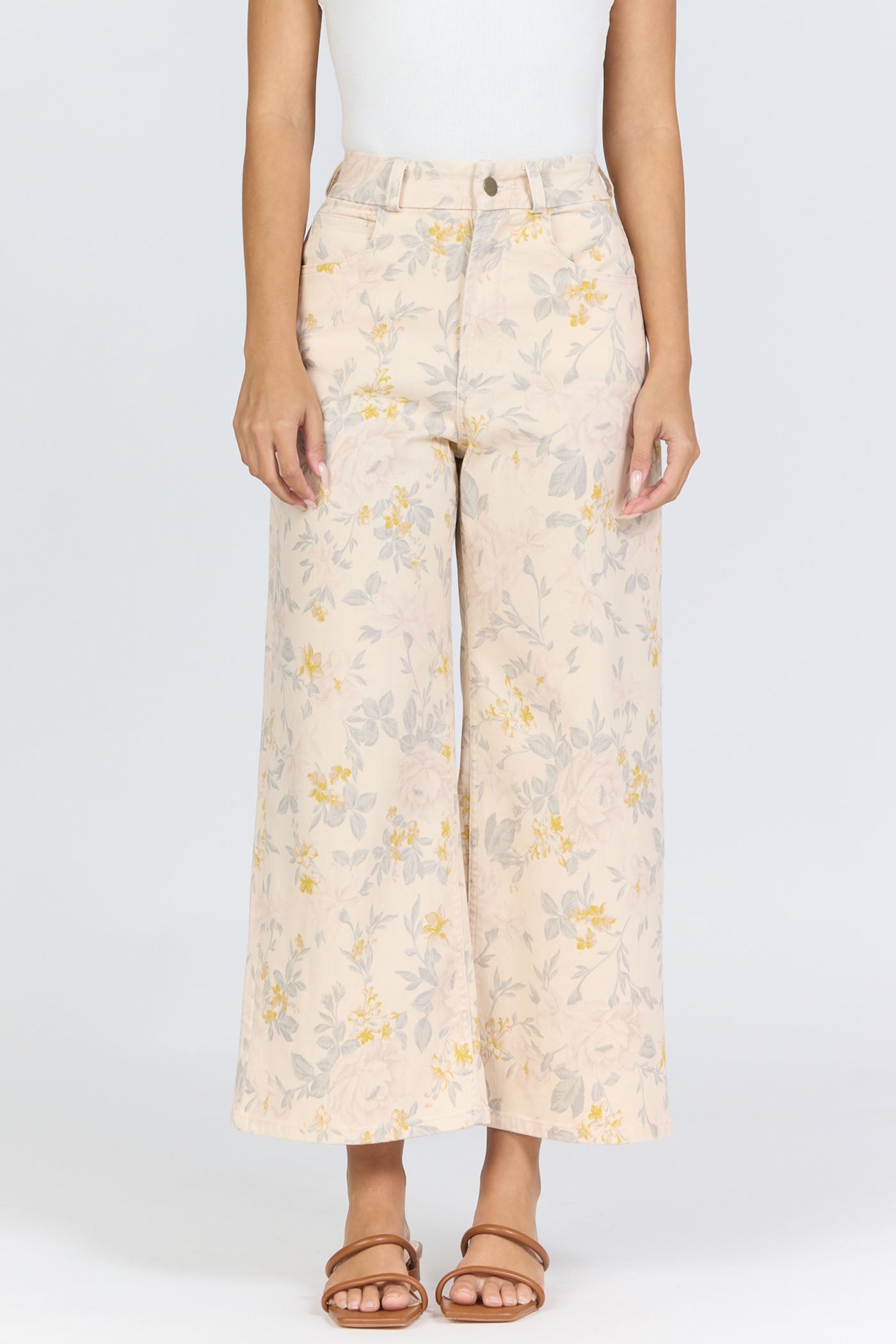 Vintage Floral High-Rise Wide-Leg Crop | Dear John Audrey