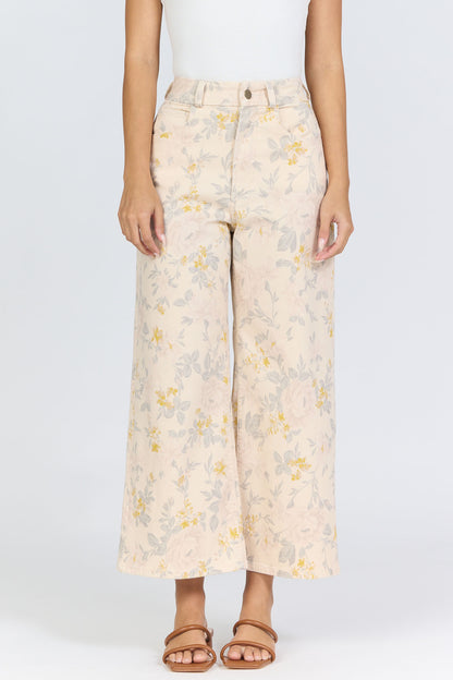 Vintage Floral High-Rise Wide-Leg Crop | Dear John Audrey