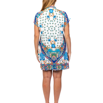 Mosaic Border-Print Tunic Dress