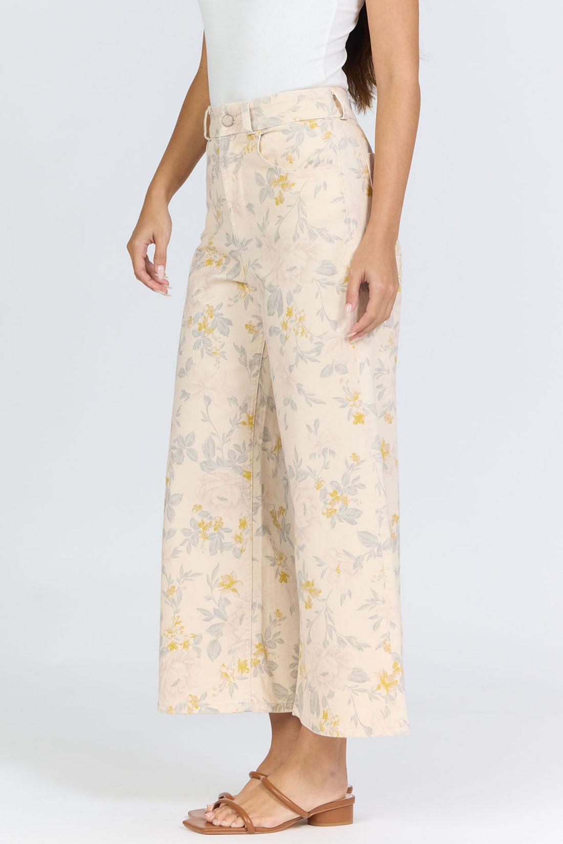 Vintage Floral High-Rise Wide-Leg Crop | Dear John Audrey
