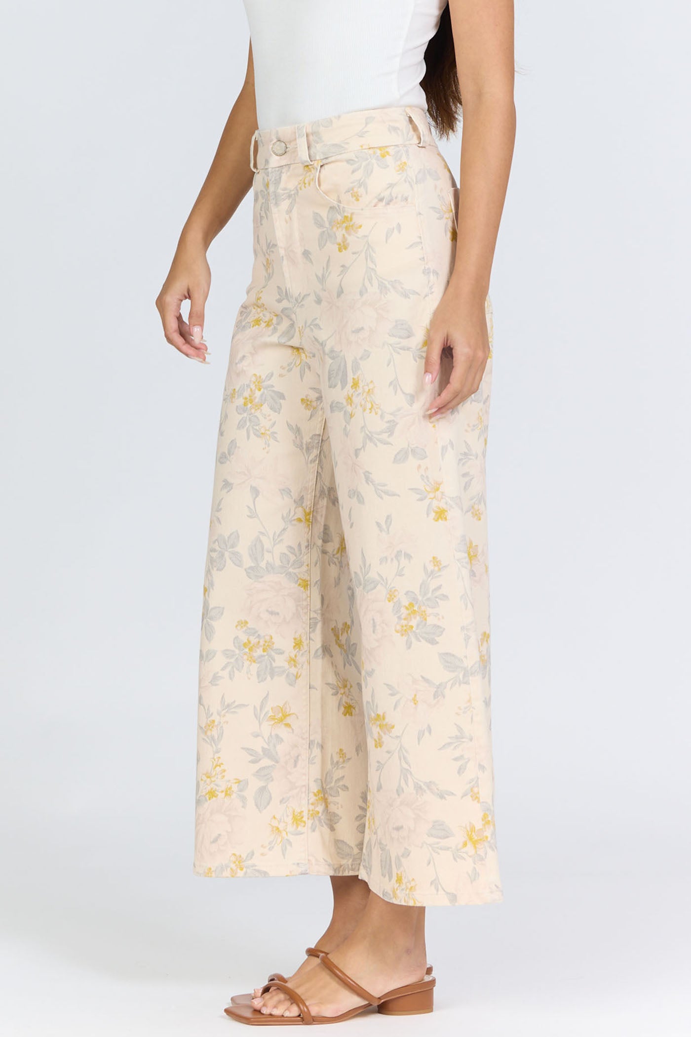 Vintage Floral High-Rise Wide-Leg Crop | Dear John Audrey