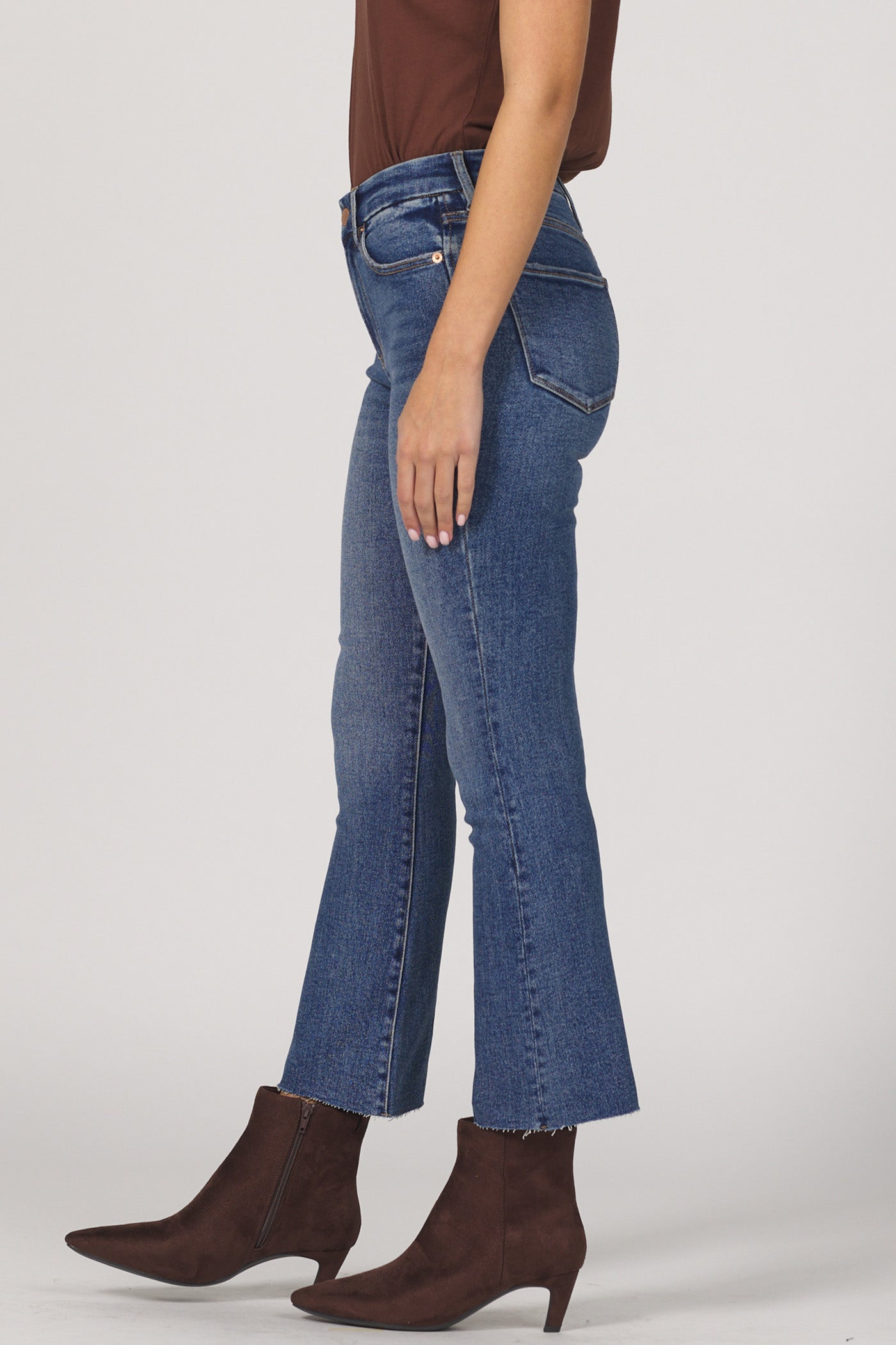 Mid Rise Raw Hem Crop Jean | Dear John Jeanne