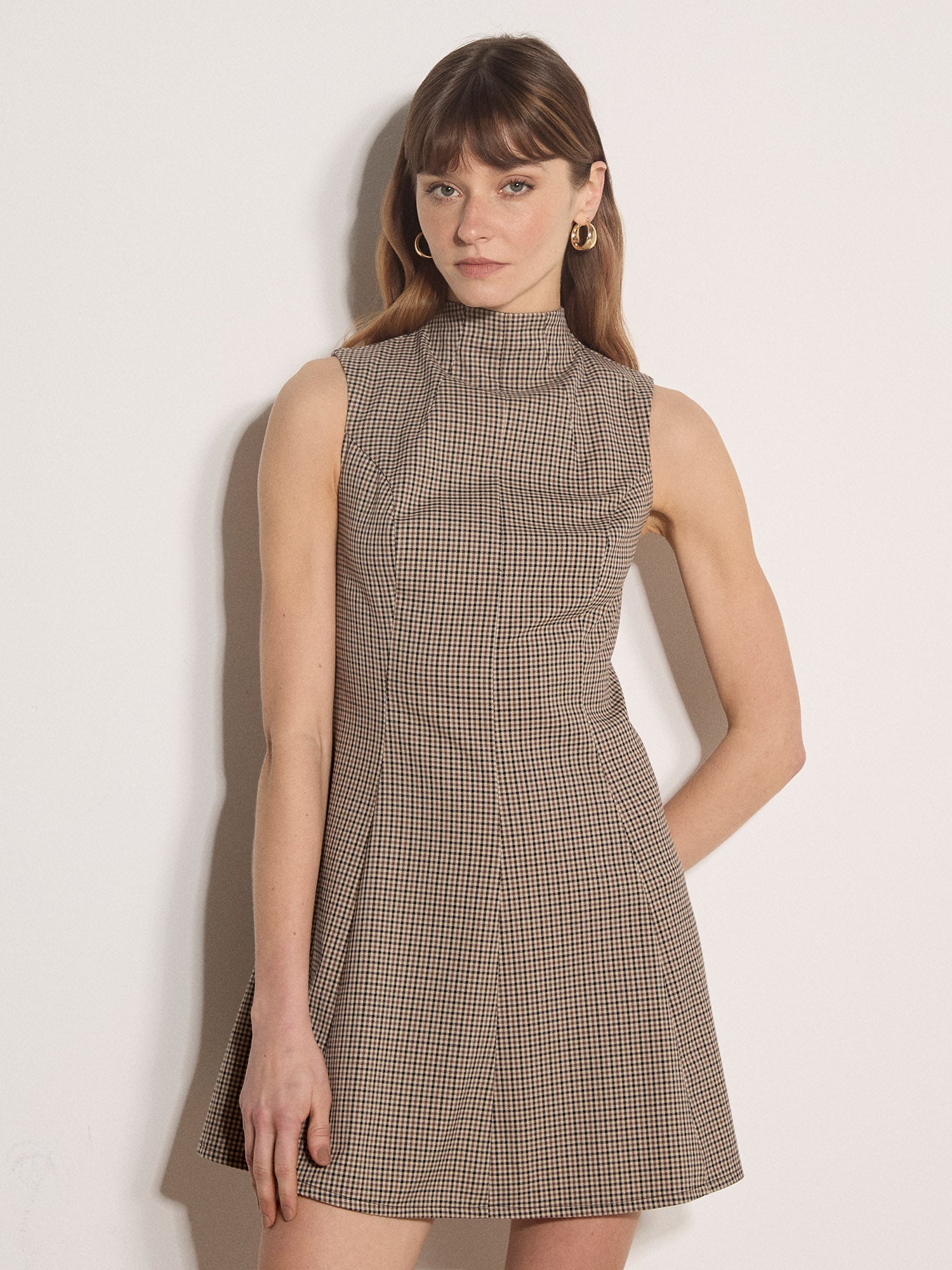 Checkered Fit Mini Dress