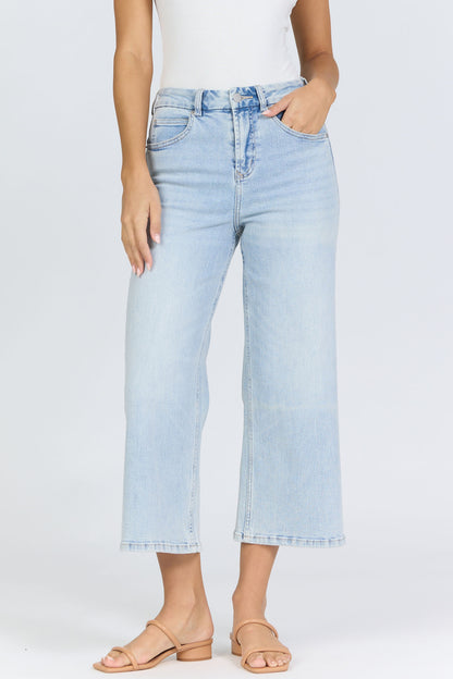 High-Rise Wide-Leg Cropped Denim | Audrey