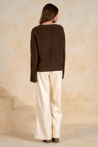 Fray Edge V-Neck Sweater