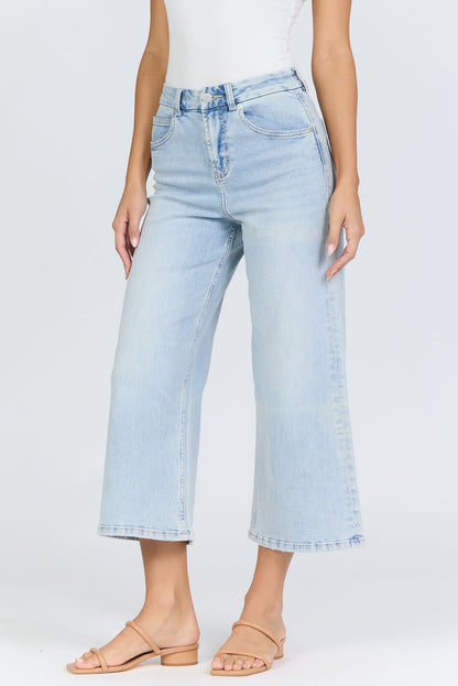 High-Rise Wide-Leg Cropped Denim | Audrey