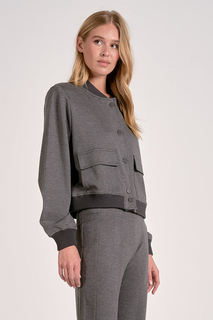 Gray Bomber Jacket
