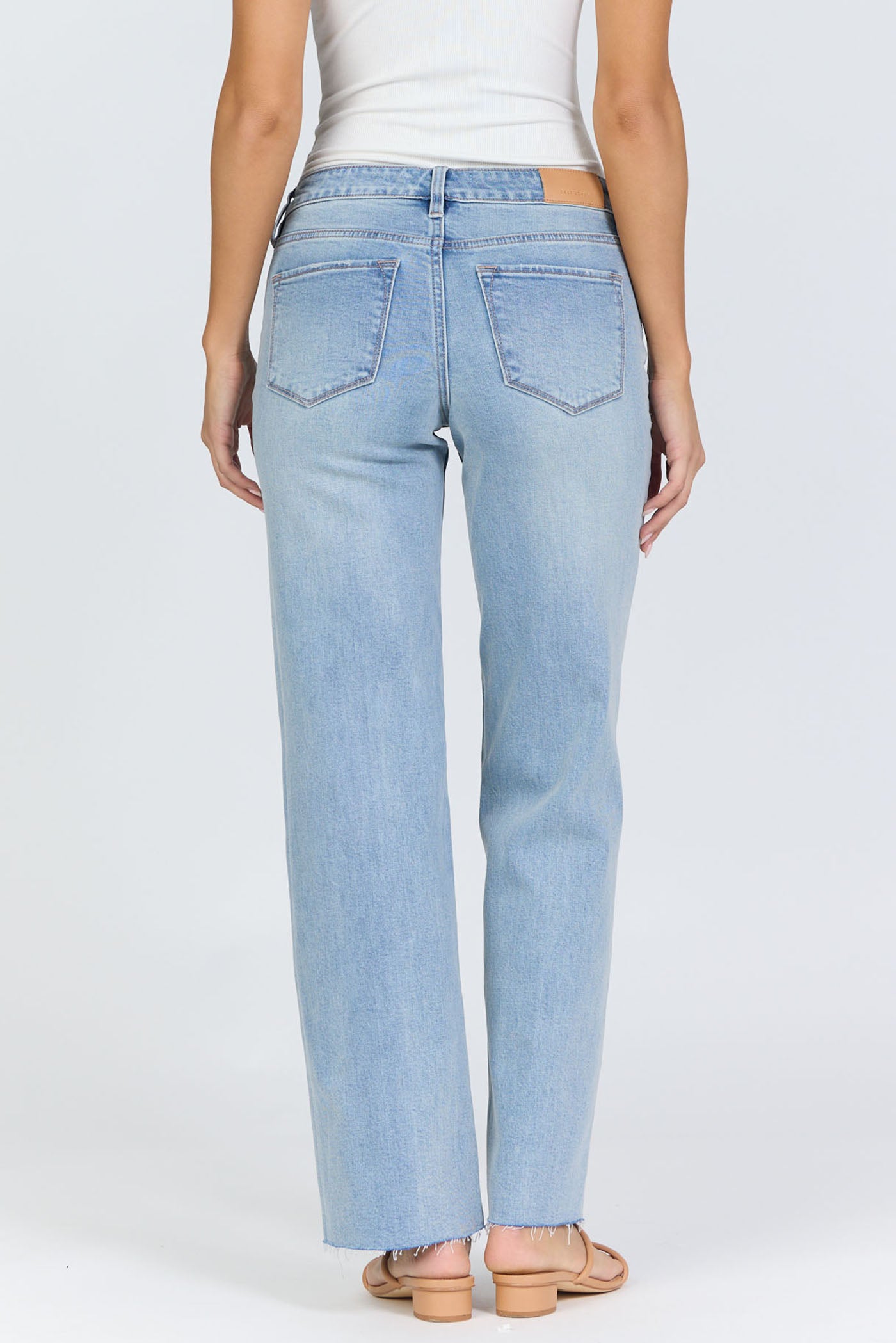 Low-Rise Straight-Leg Raw Hem Jeans | Dear John Drew