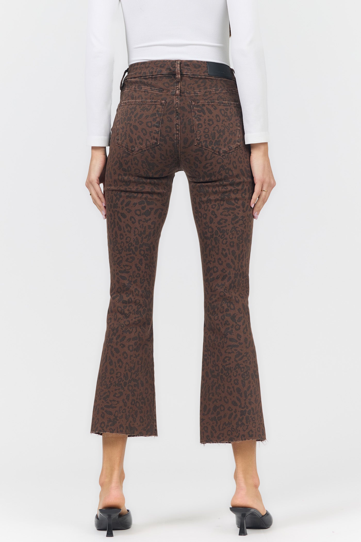 Dark Leopard Mid-Rise Raw Edge Jeans | Dear John Jeanne
