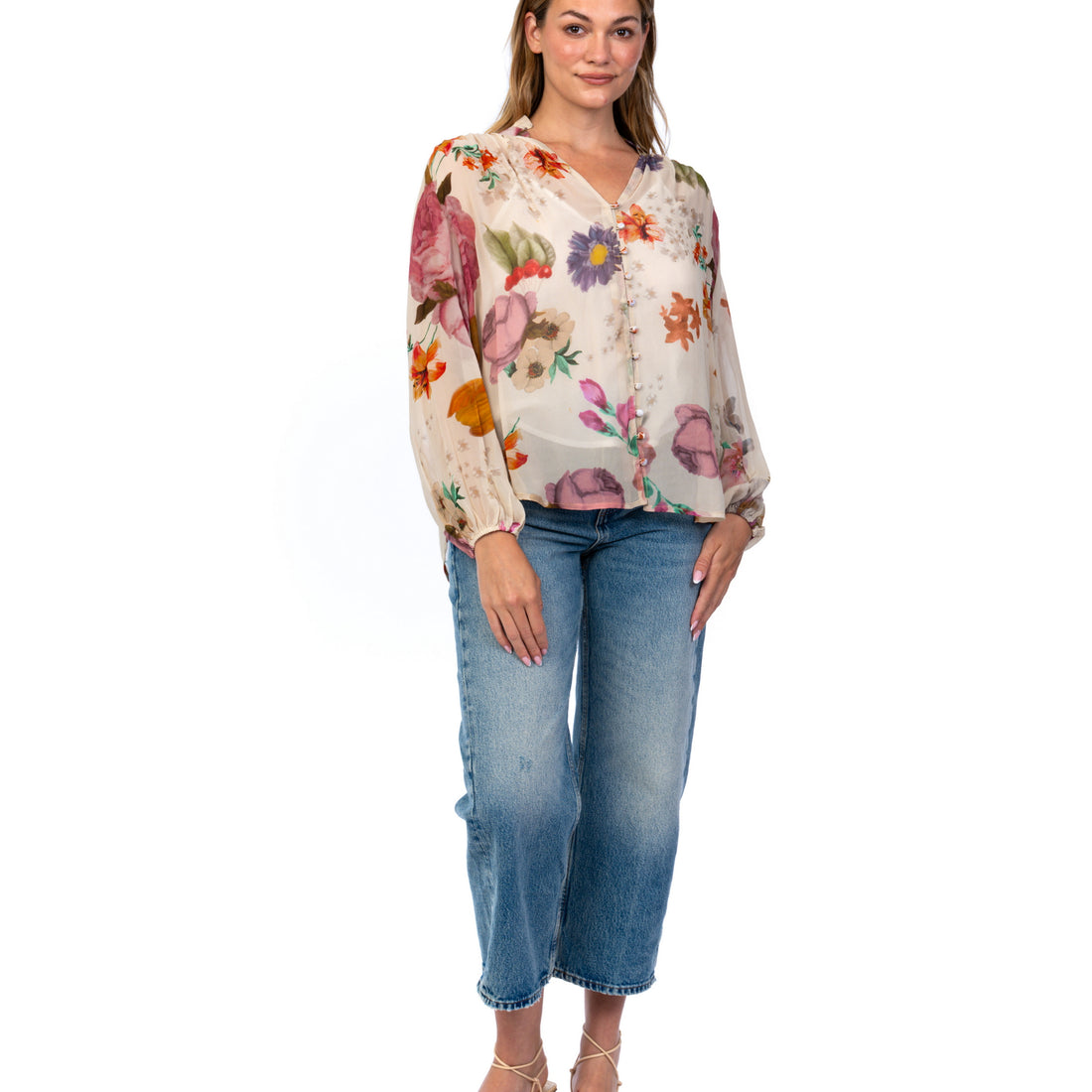 Botanical Garden Chiffon Blouse