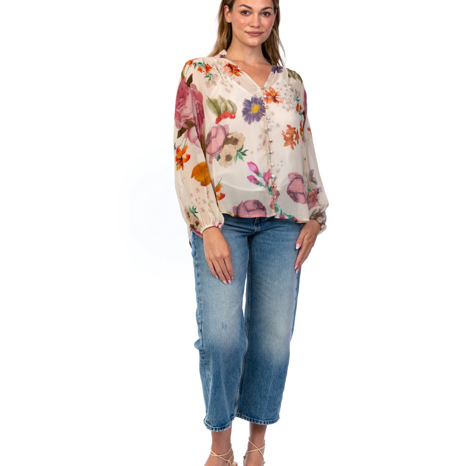 Botanical Garden Chiffon Blouse