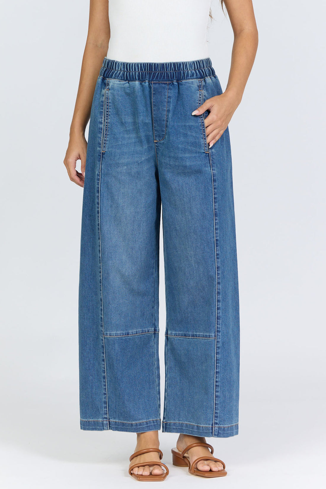 Relaxed Pull-On Wide-Leg Jeans | Dear John Della