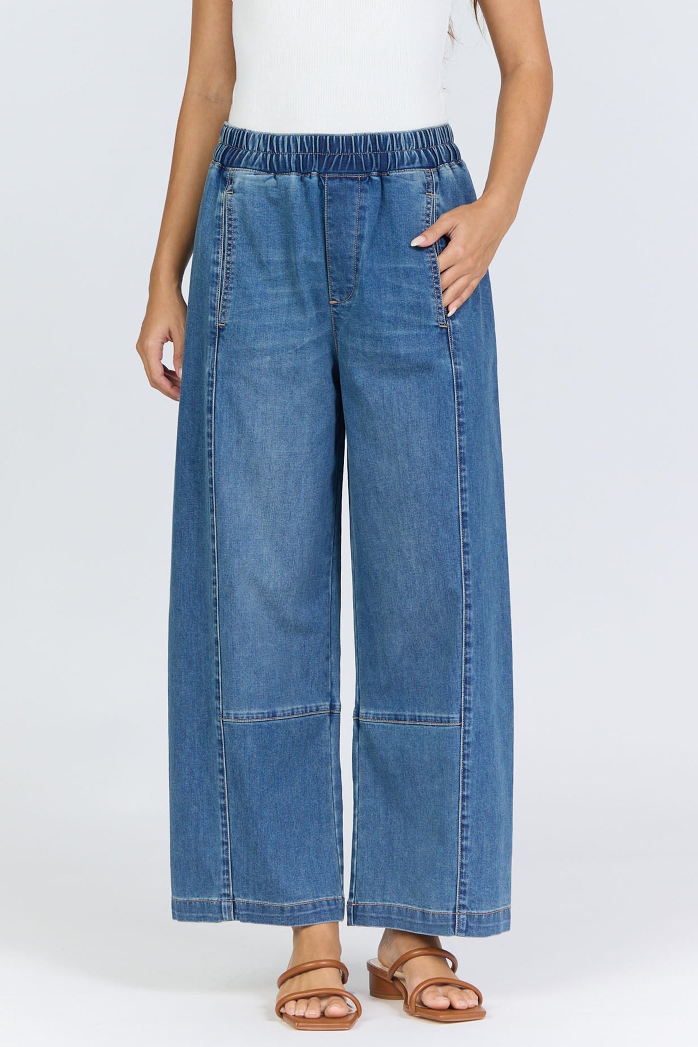 Relaxed Pull-On Wide-Leg Jeans | Dear John Della