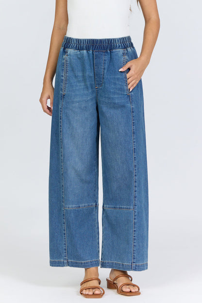 Relaxed Pull-On Wide-Leg Jeans | Dear John Della