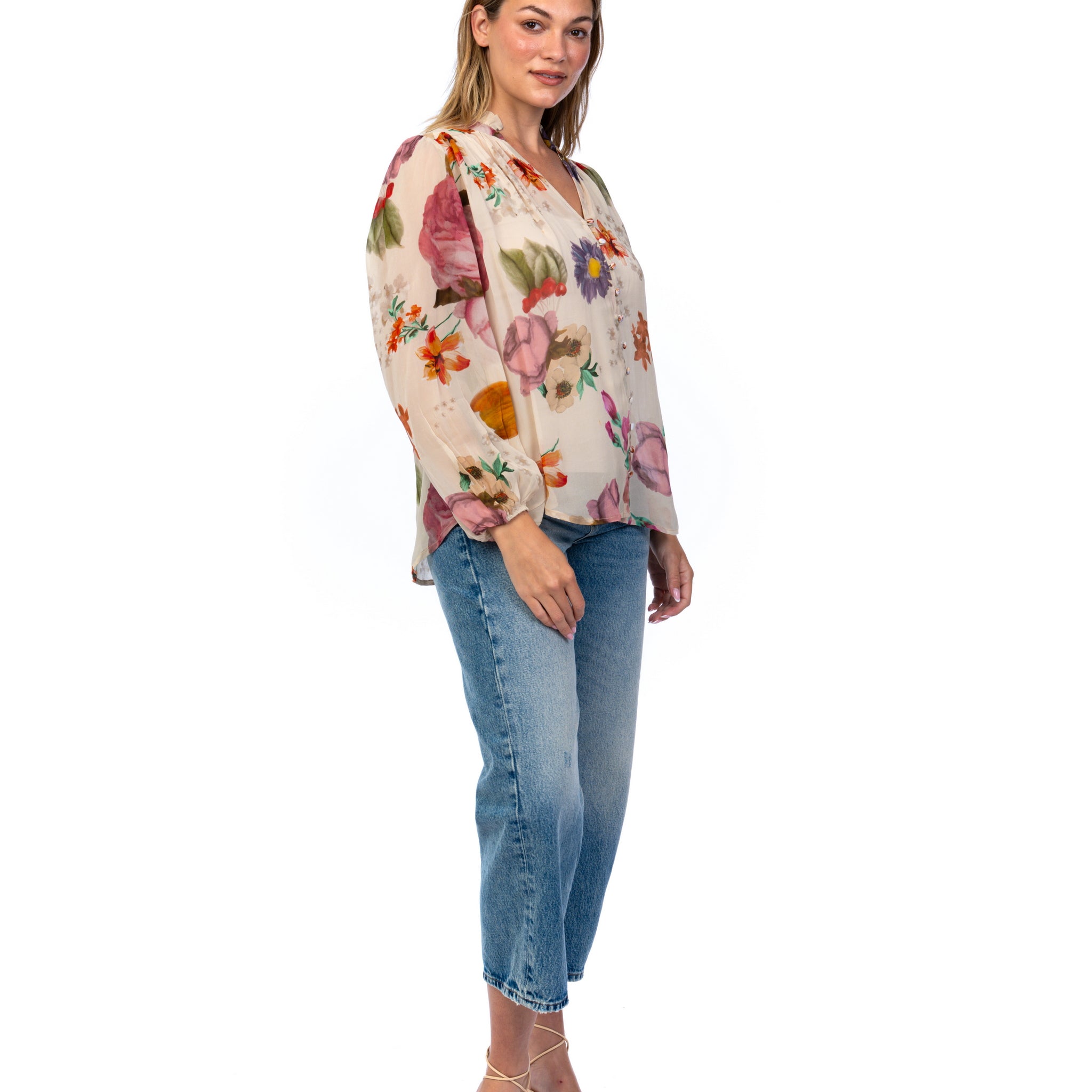 Botanical Garden Chiffon Blouse