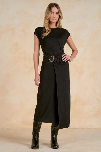 Cap Sleeve Detail Midi Dress