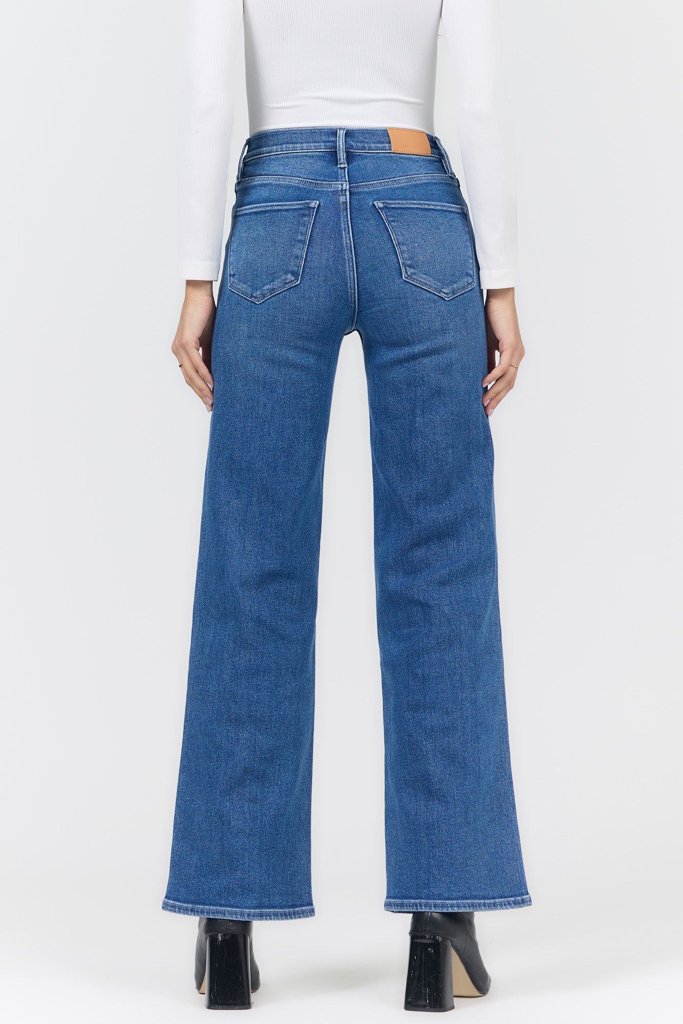 Mid-Rise Side Stripe Wide Leg Jeans | Dear John Margot