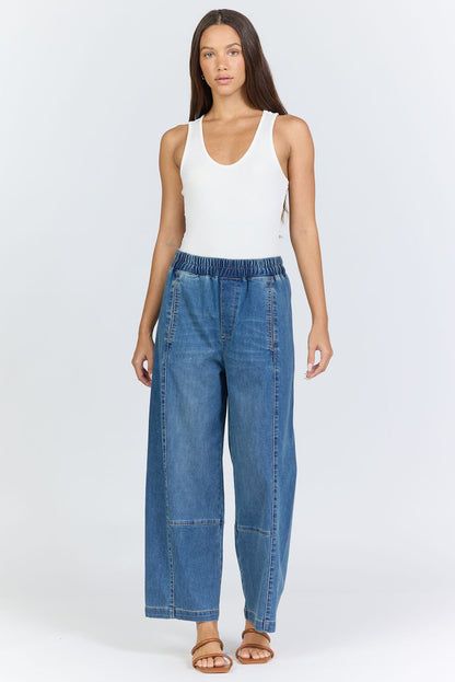 Relaxed Pull-On Wide-Leg Jeans | Dear John Della