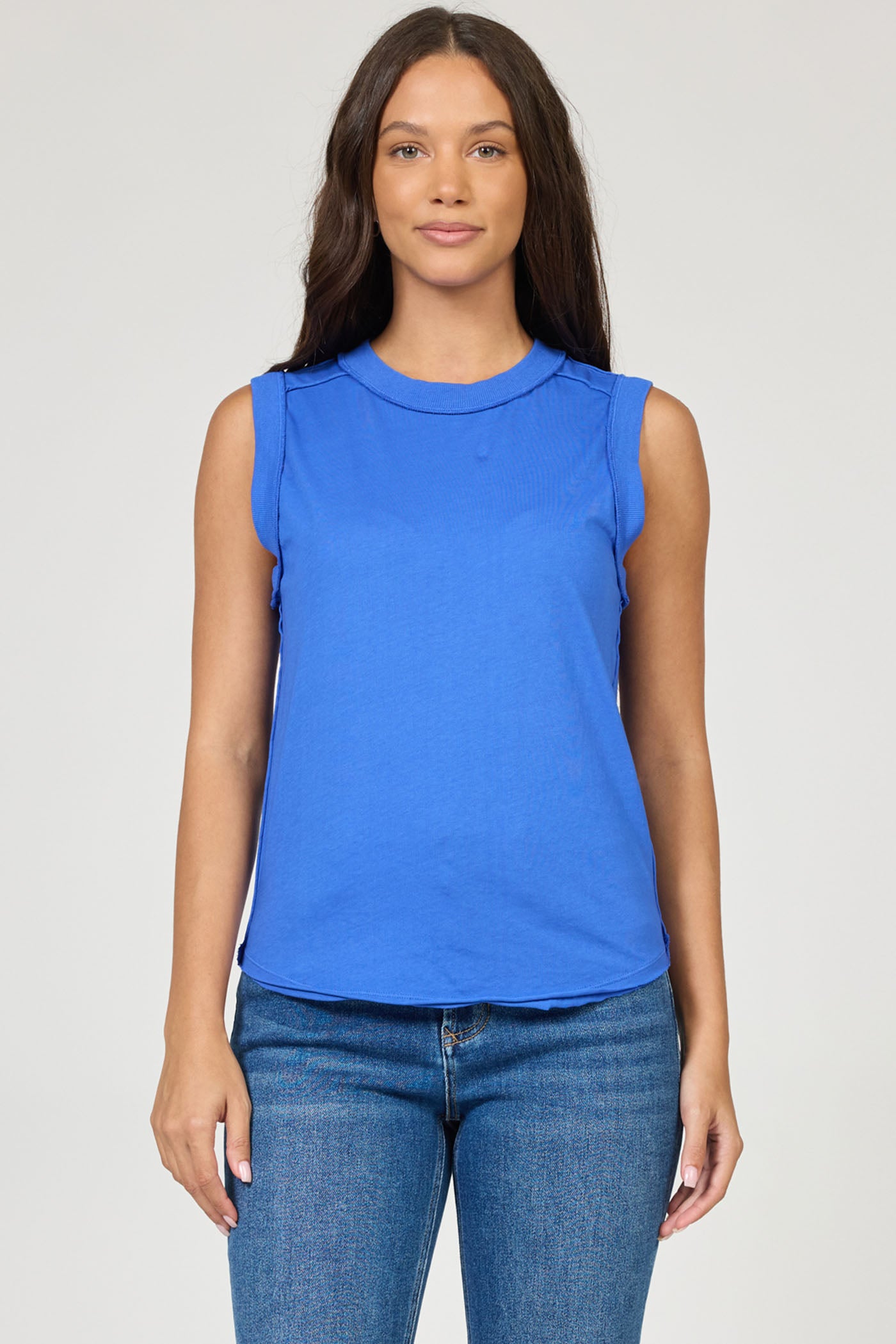 Raw Edge Sleeveless Top