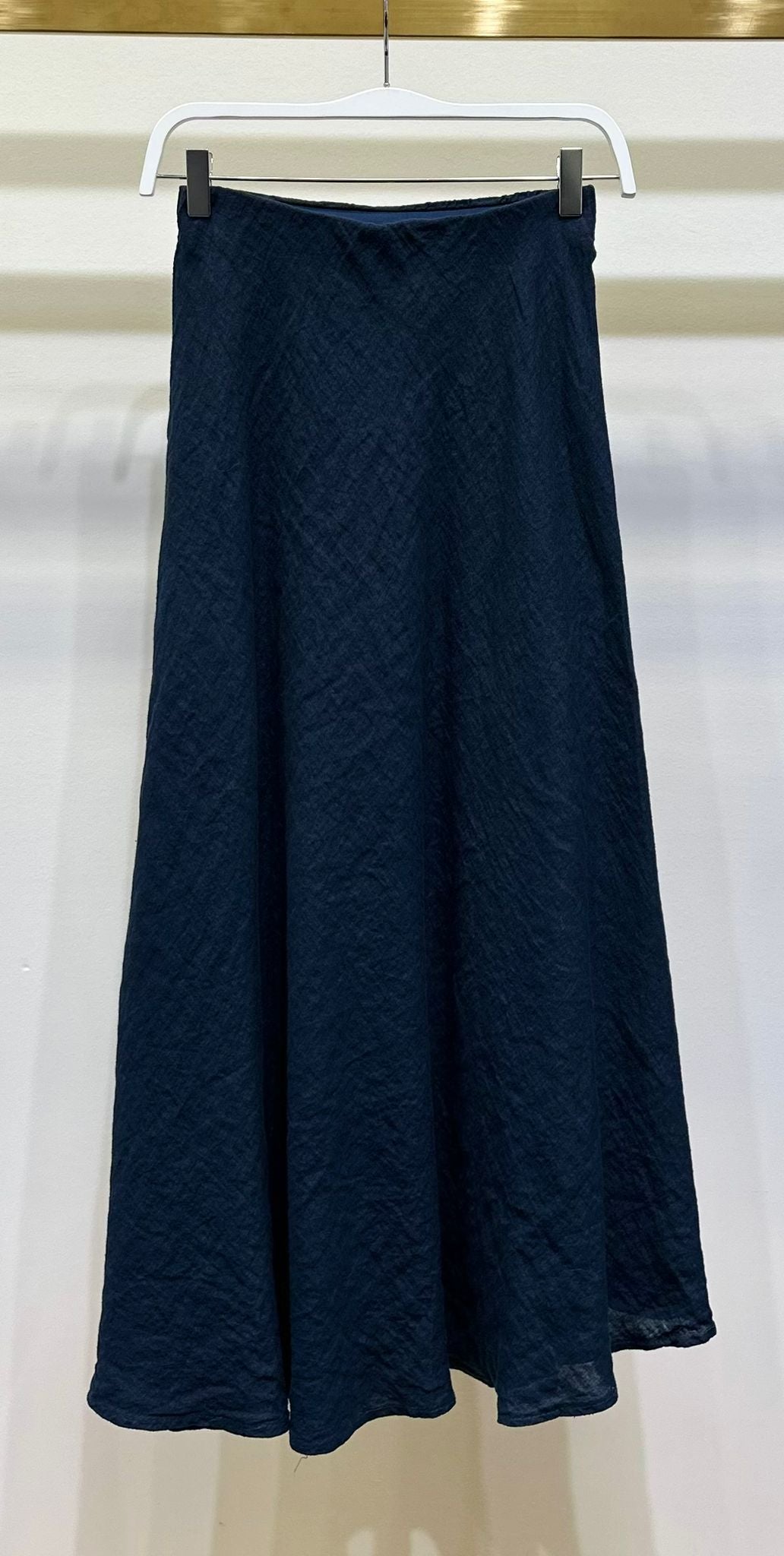 Crinkle Linen Midi Skirt