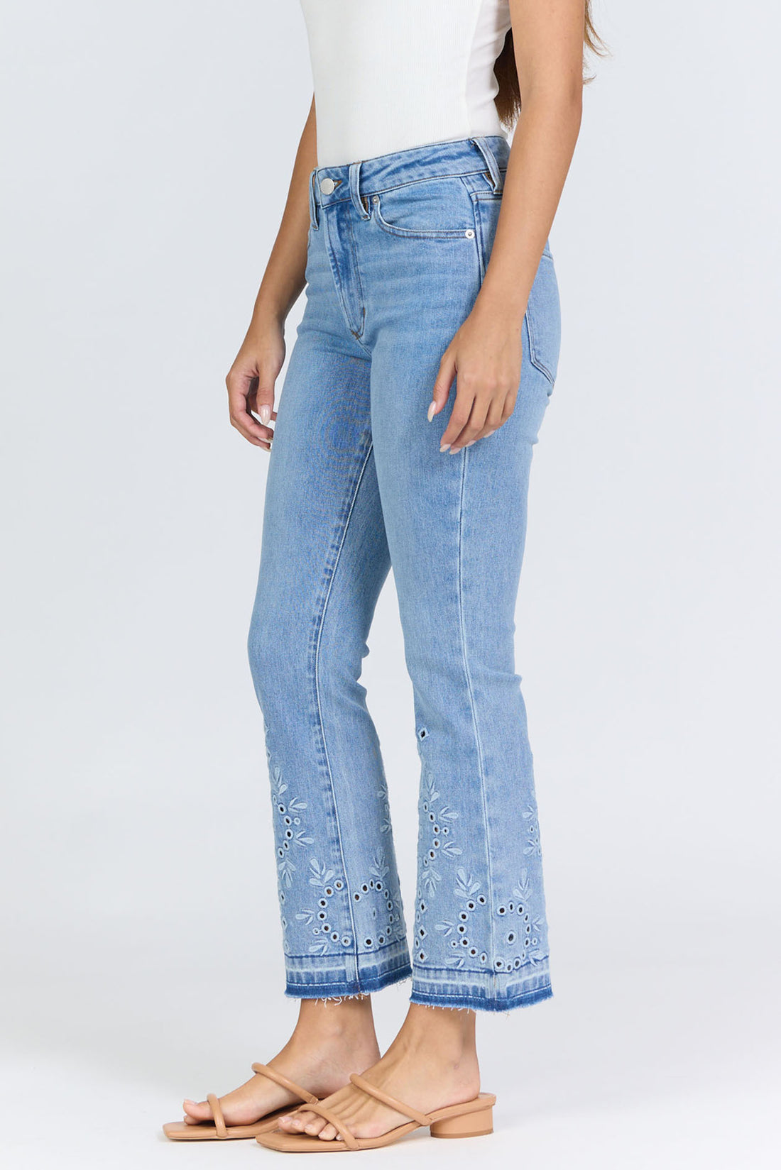 Eyelet Crop Flare Jeans | Dear John Jeanne