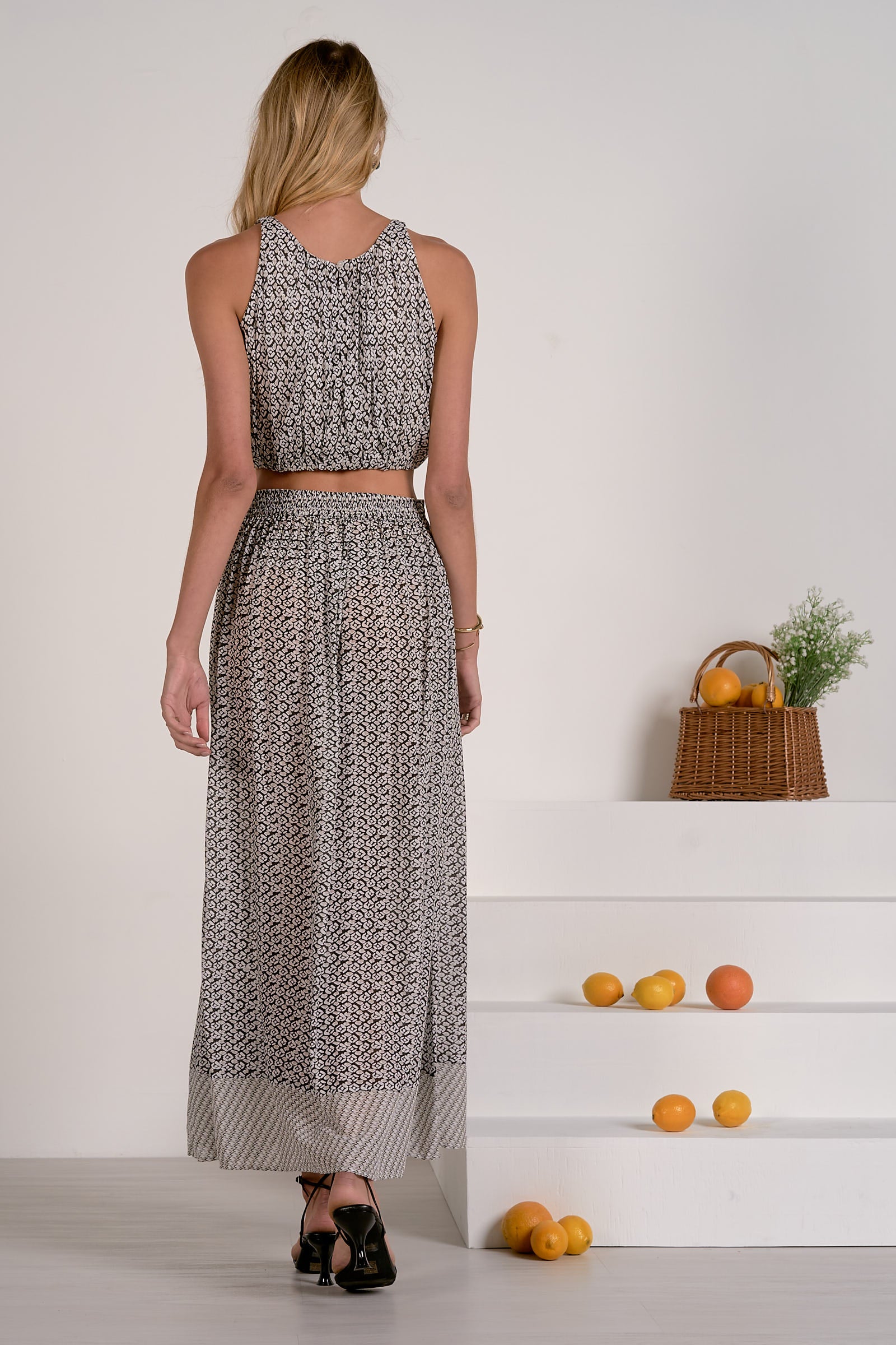 Breezy Smocked-Waist Maxi Skirt