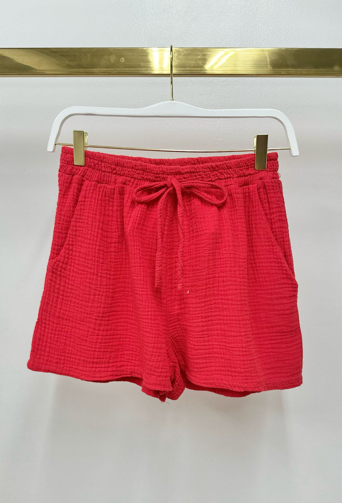 Solid Cotton Gauze Shorts