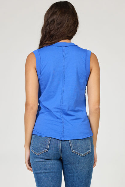 Raw Edge Sleeveless Top