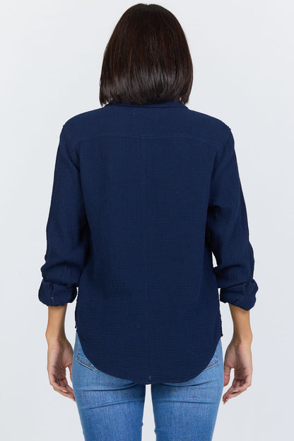 Lightweight Cotton Gauze Button-Up | Dear John Gaia
